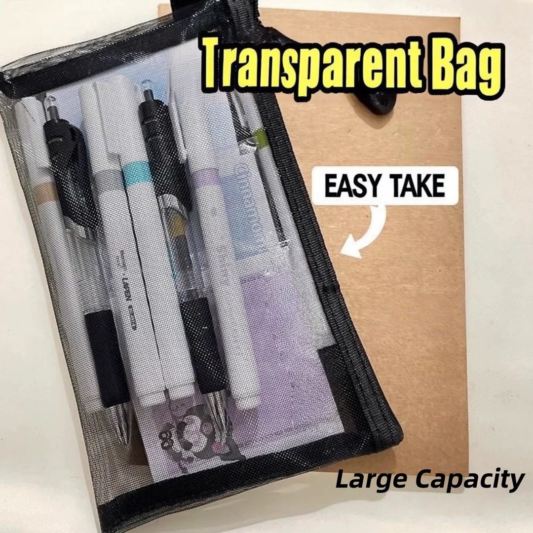 Astuccio portaoggetti in nylon - Clear Mesh Pencil Pouch For Exam recensione e prezzo